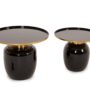 Set of 2 Black & Gold Side Tables - Serafina